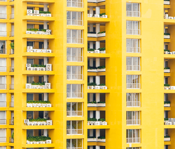 Yellow hostel building